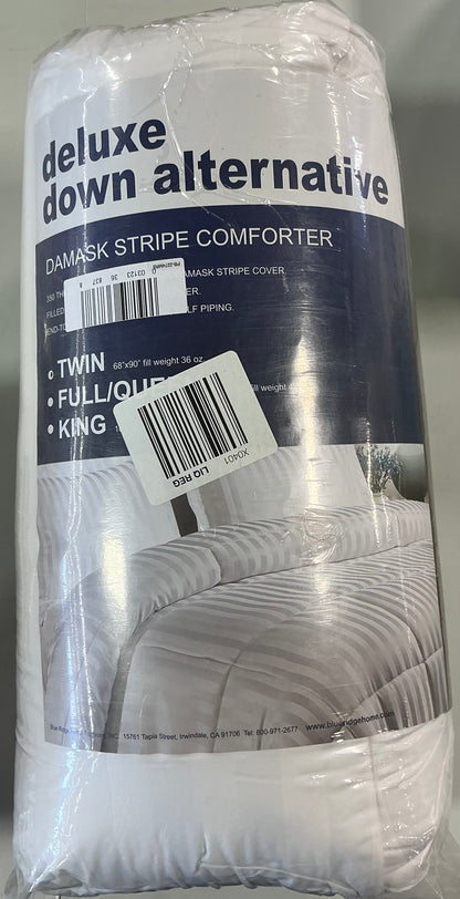 350tc Damask Stripe Down Alternative Comforter Twin- White