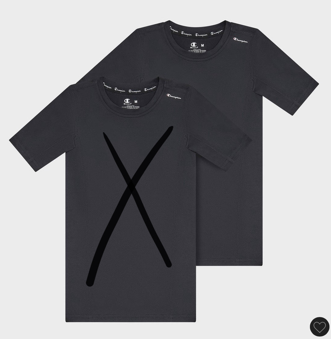 Champion youth compression t-shirt - black size M (8/10) - MISSING 1 T-SHIRT - OPEN BOX