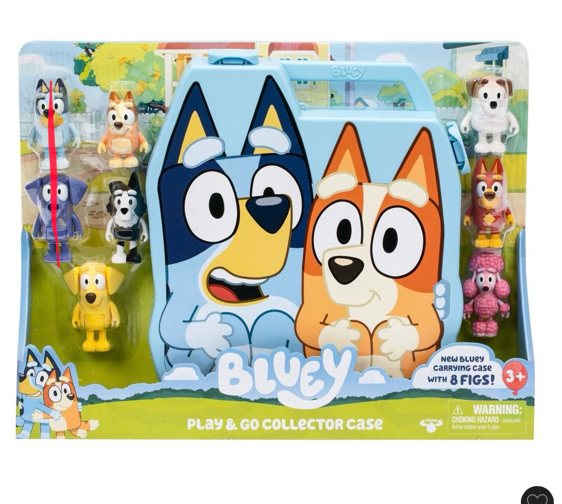 Bluey play & go collector case - AS IS - MISSING 2 FIGURES
