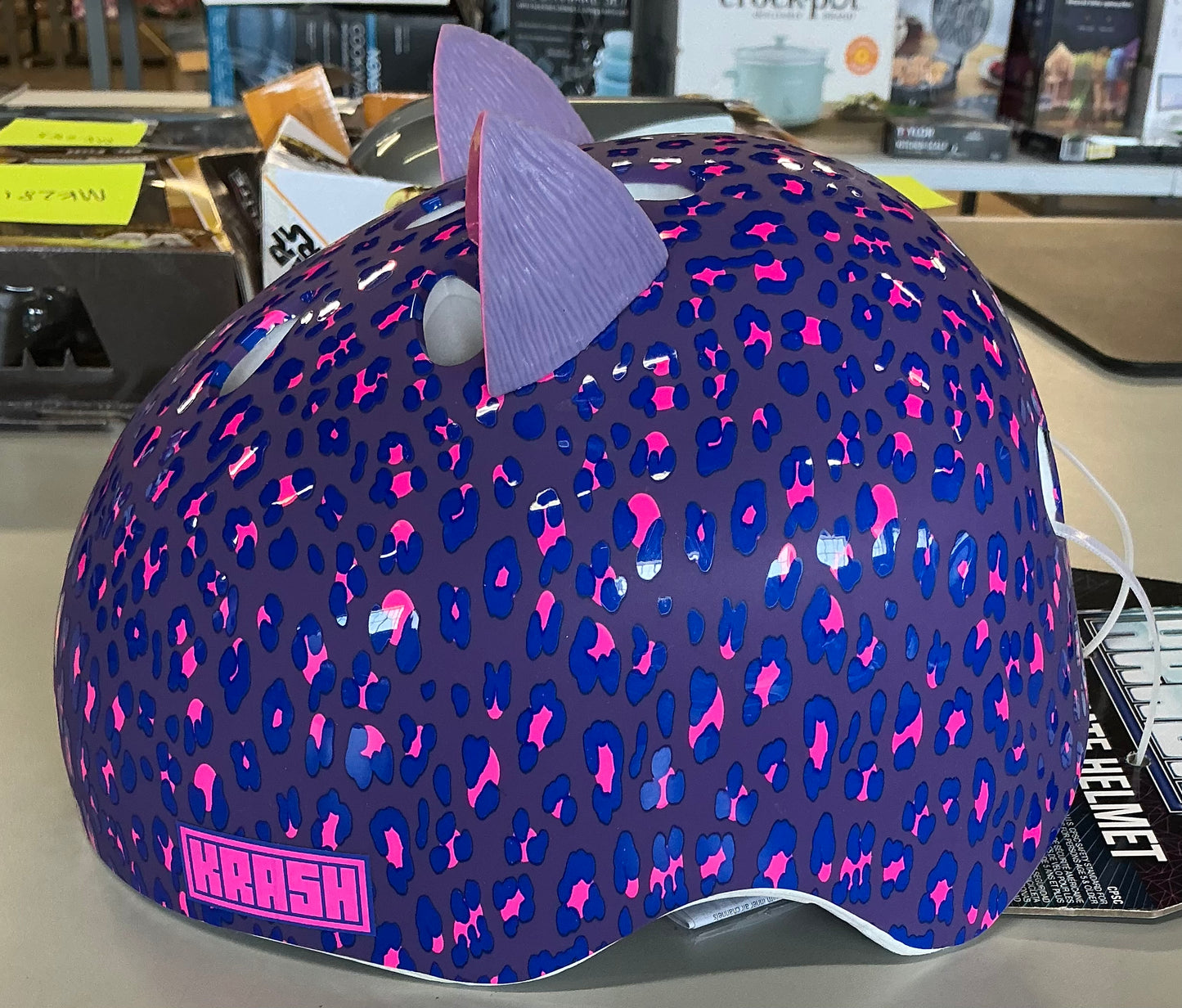 Krash! Youth leopard kitty helmet - purple