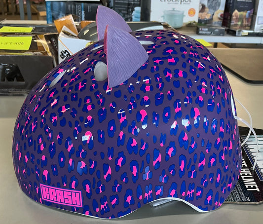 Krash! Youth leopard kitty helmet - purple