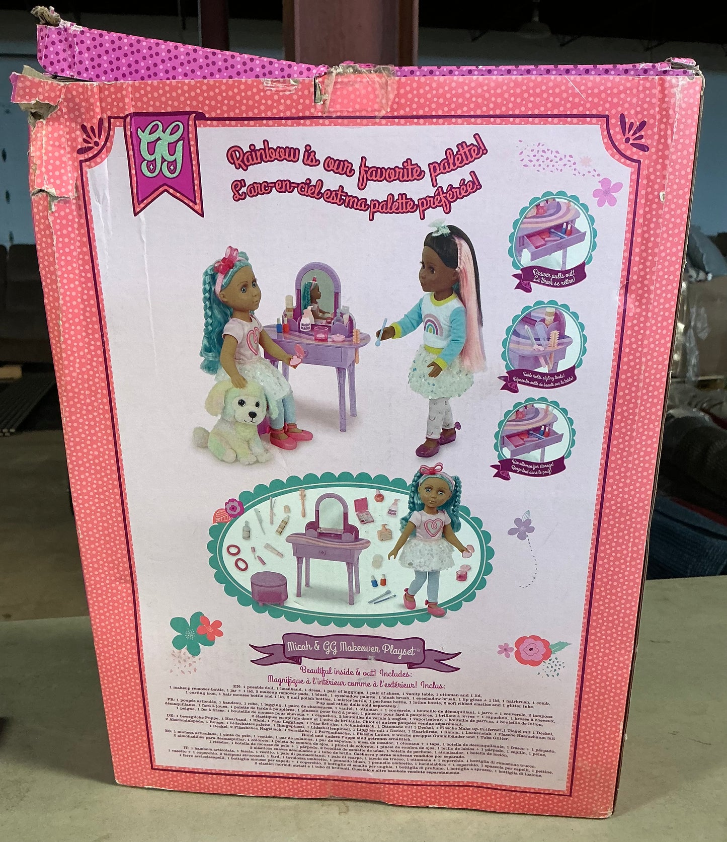 Glitter girls 14” doll Micah & GG makeover playset - DAMAGED BOX