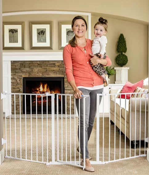 Regalo Flexi Gate Extra Wide Configurable Metal Walk-Through Gate Measurements: 30 Height/Inches, 76 Width/Inches