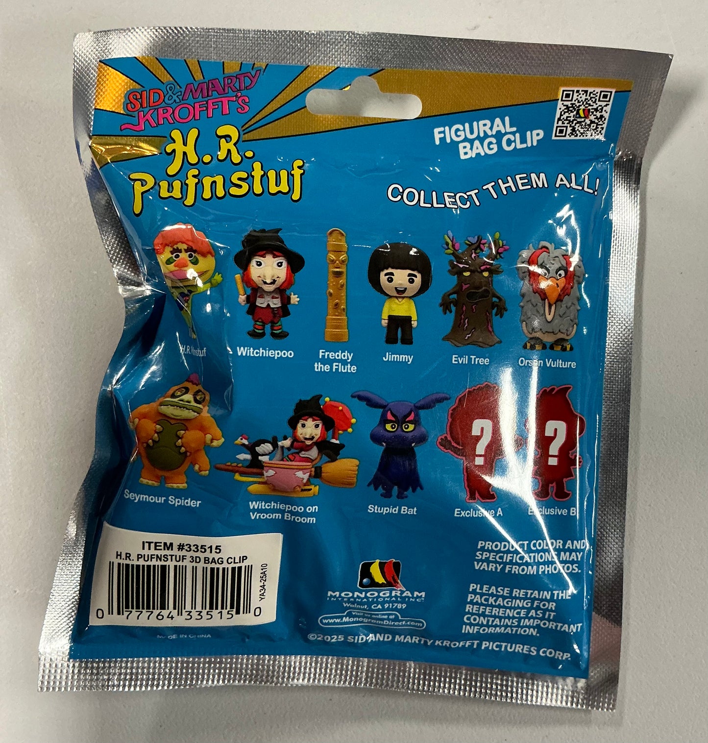 Sid & Marty Kroffts H.R. Pufnstuf Figural bag clip - blind bag