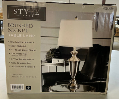 Stylecraft 29”Classic Steel Table Lamp