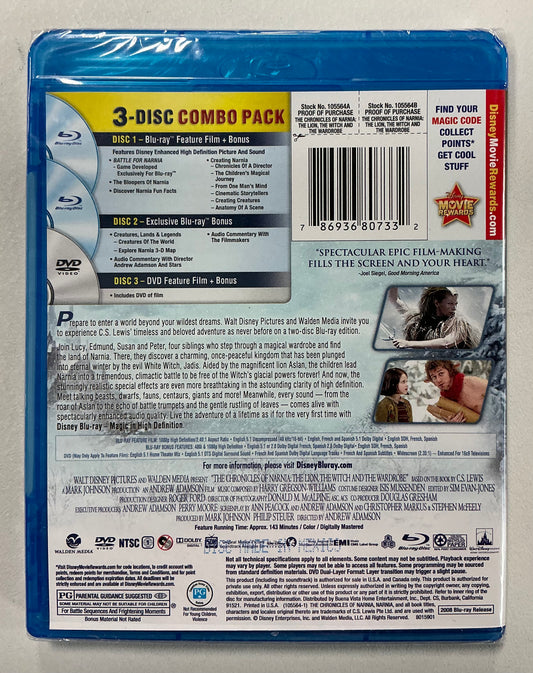 The Chronicles of Narnia the Lion, the witch, and the wardrobe - Blu-ray + DVD