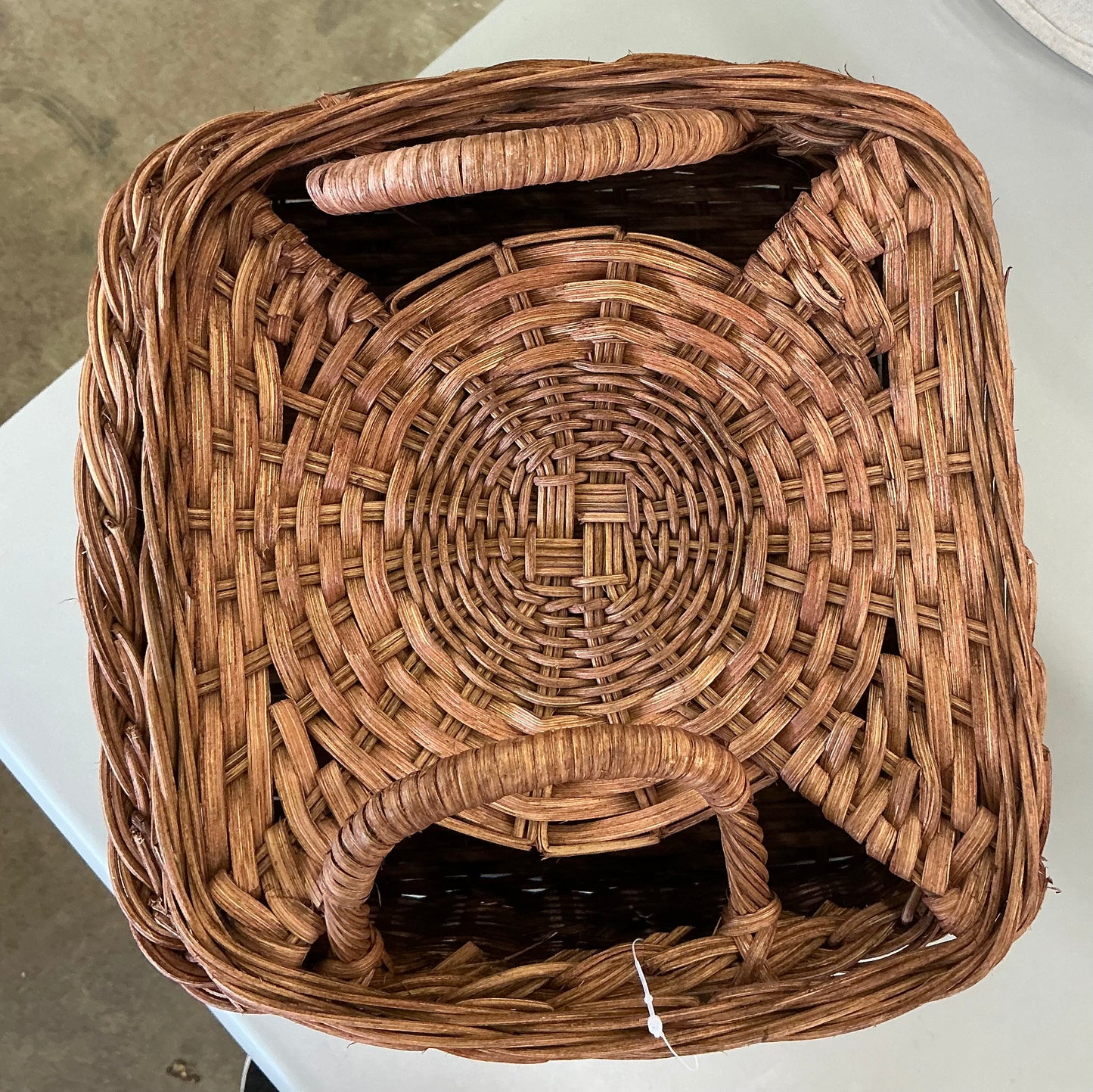 Square rattan basket dark brown - AS IS - SOME COSMETIC FLAWS