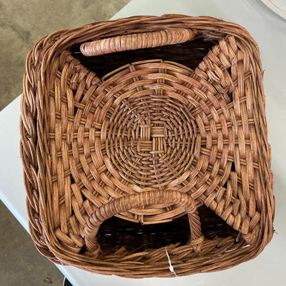 Square rattan basket dark brown - AS IS - SOME COSMETIC FLAWS