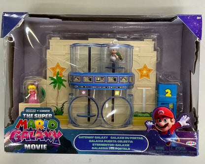 The super Mario Galaxy movie - gateway Galaxy diorama set with 1.5” Princess Peach and exclusive Captain Toad figures - DAMAGED BOX - PRODUCT IS NEW