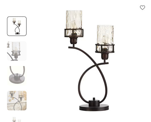 Stylecraft Bronze Metal Table Lamp - includes 2 bulbs - Out of Box