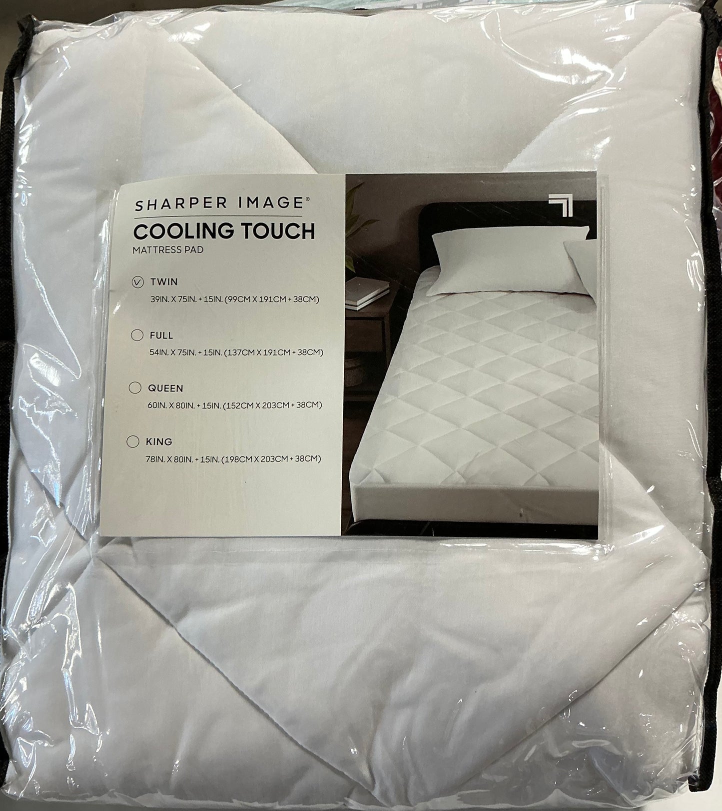 Sharper Image Cooling Touch Down Alternative Mattress Pad Twin-White