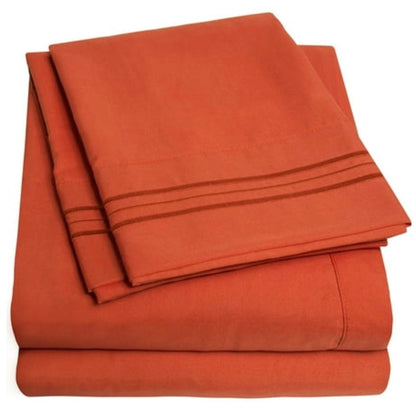 Sweet Home Collection™ Supreme Soft Microfiber Wrinkle Free 4-Piece Sheet Set Queen-Color (Rust)