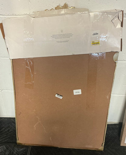 20x30” decorative gold wall mantle mirror gold - SOME MINOR COSMETIC FLAWS - PICK UP ONLY