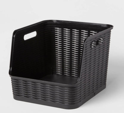 Stackable open front bin - black - 14.2” L x 12.9” W x 10” H - PICK UP ONLY