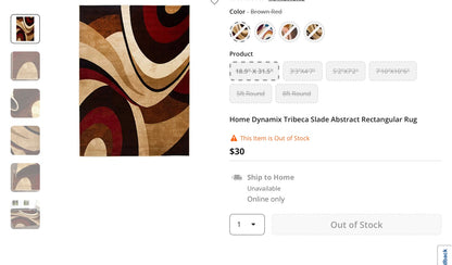 Home Dynamix Tribeca Slade Abstract Rectangular Rug 18.9 Width/Inches, 31.5 Length/Inches