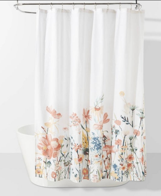 Watercolor Engineered Floral Shower
Curtain