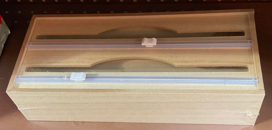 Dispenser with cutter for foil and Plastic wrap - wood