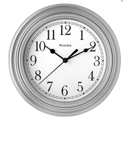 Westclox 9" Silver Round Analog Wall Clock