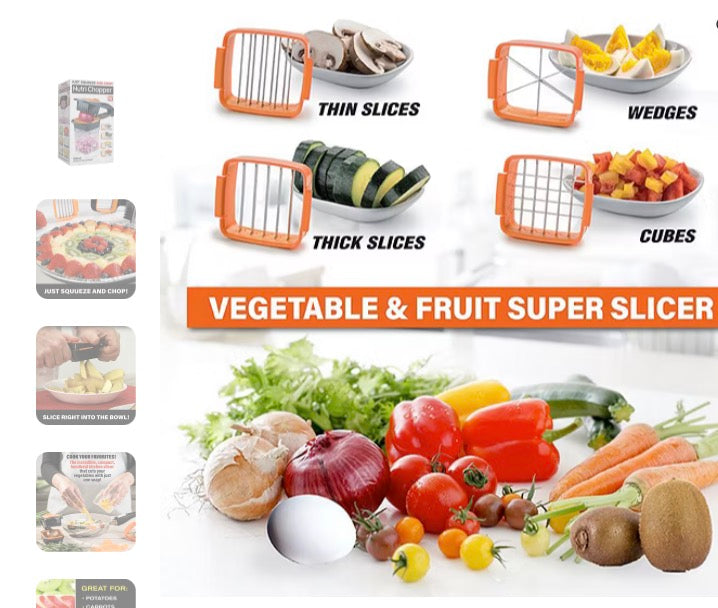 Nutri Chopper As Seen on TV 5-piece vegetable slicer set with stainless steel blades.