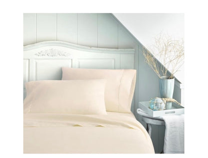 4-piece premium microfiber sheet set in ivory. King
