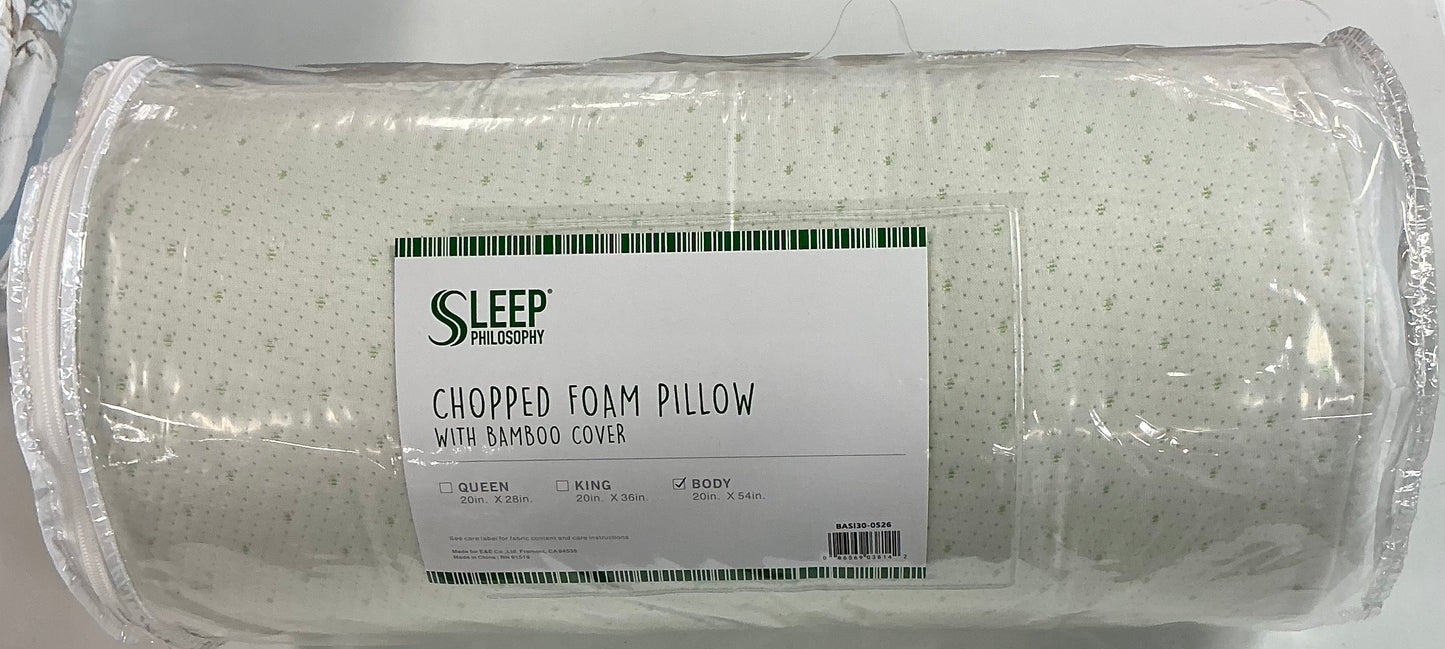Sleep Philosophy Rayon Memory Foam Gel  Body Pillow 20”x54”-Minty Green Speckles