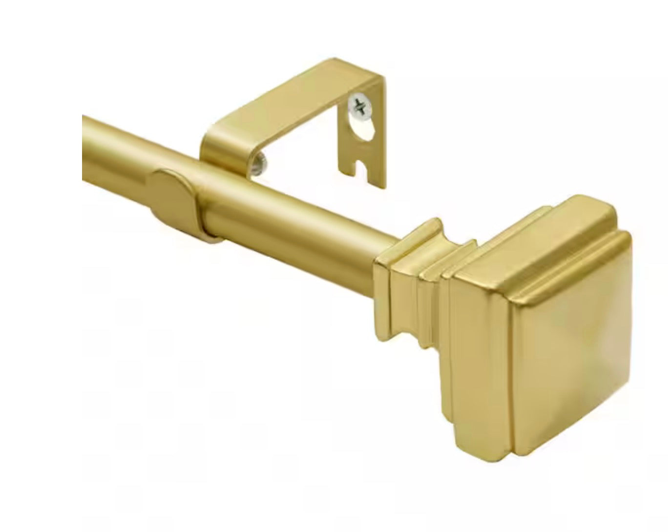 28 in. - 48 in. Adjustable Decorative Single Curtain Rod-5/8 in.Gold