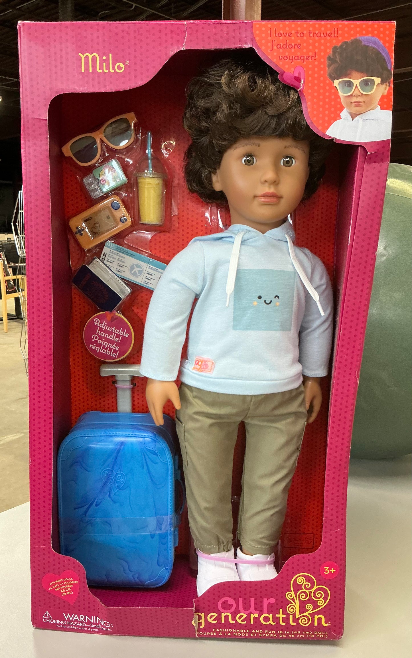 Our generation Milo 18” boy doll luggage & travel accessories set - DAMAGED BOX - PRODUCT IS NEW