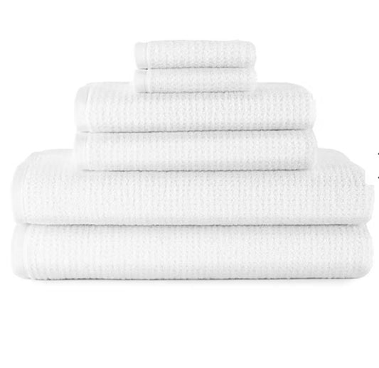 Quick-dri towel set 6 pieces white