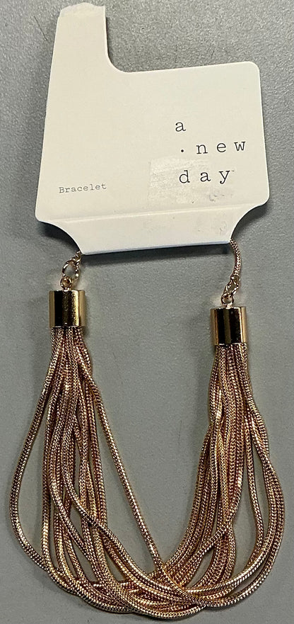 Gold Multi-Chain Tassel Bracelet