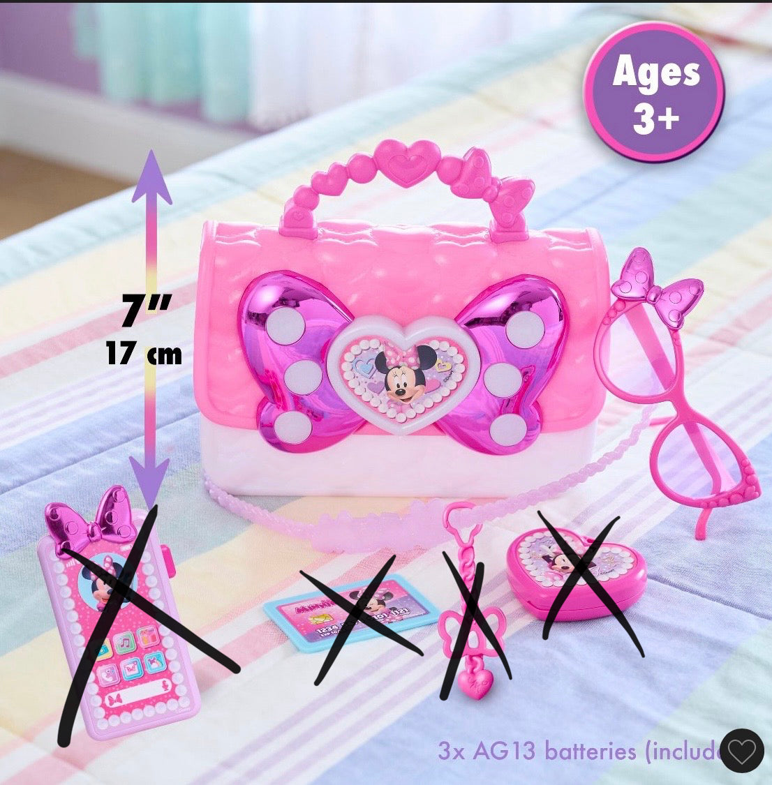 Disney Junior Minnie Mouse bowfabulous bag set - AS IS - OPEN BOX - MISSING ACCESSORIES