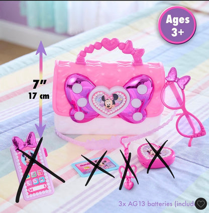 Disney Junior Minnie Mouse bowfabulous bag set - AS IS - OPEN BOX - MISSING ACCESSORIES