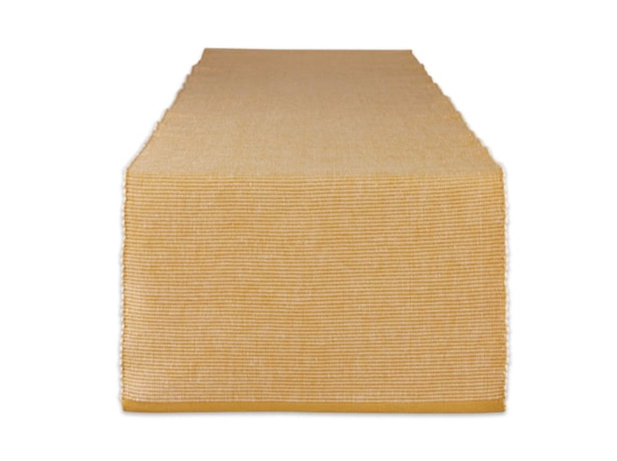 13"x108" Honey Gold White Home Essentials 2-Tone Ribbed Table Runner