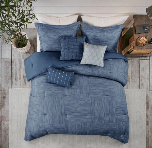 Madison Park 7 Piece Comforter Set in a blue size Cal King