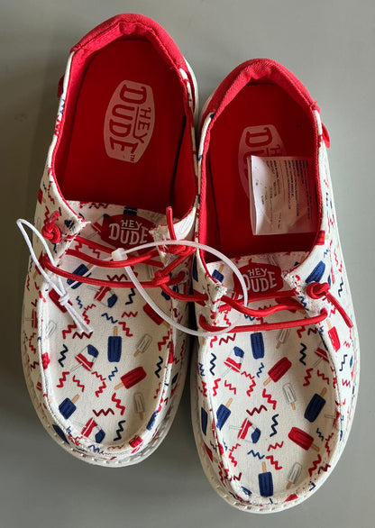 Kids Hey Dude Wendy summer Americana varsity red/multi Size YT2