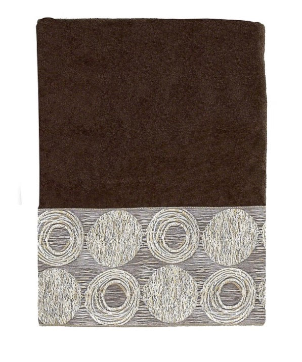 Avanti Galaxy Circles Hand Towel 16”x28”-Brown