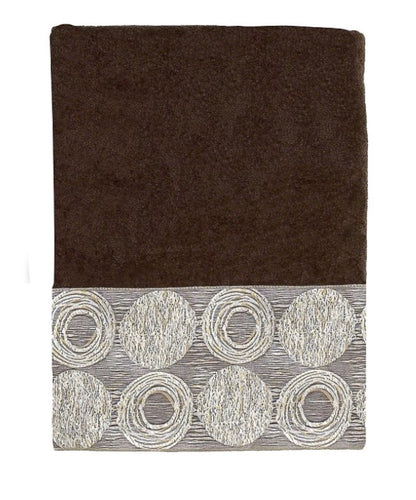 Avanti Galaxy Circles Hand Towel 16”x28”-Brown