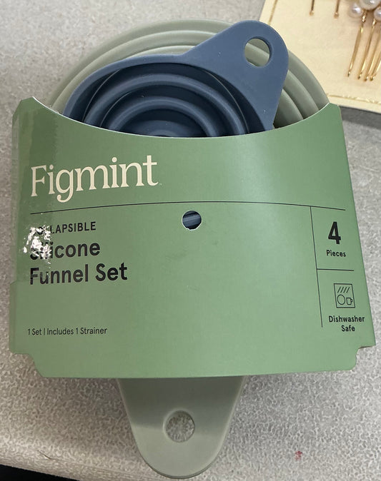 Figmint 4-piece silicone collapsible funnel set