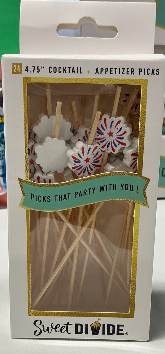 Sweet Divide brand 4.75" cocktail and appetizer picks 24 pieces
