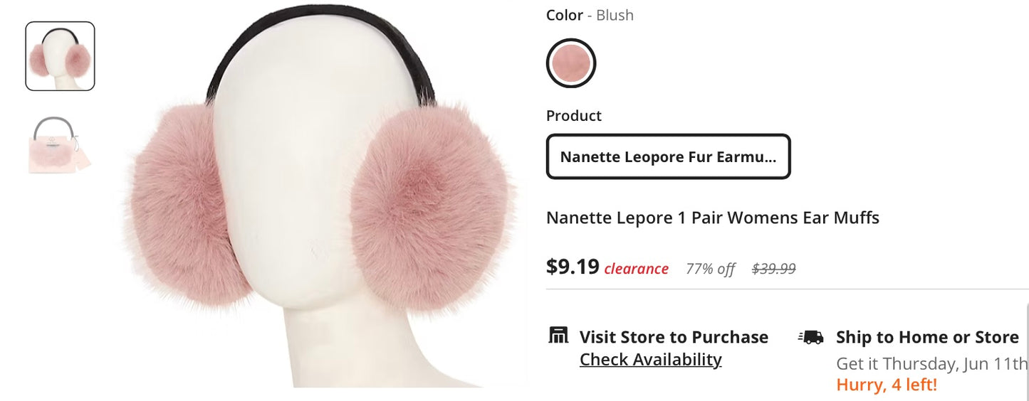 Nanette Lepore 1 pair women’s ear muffs