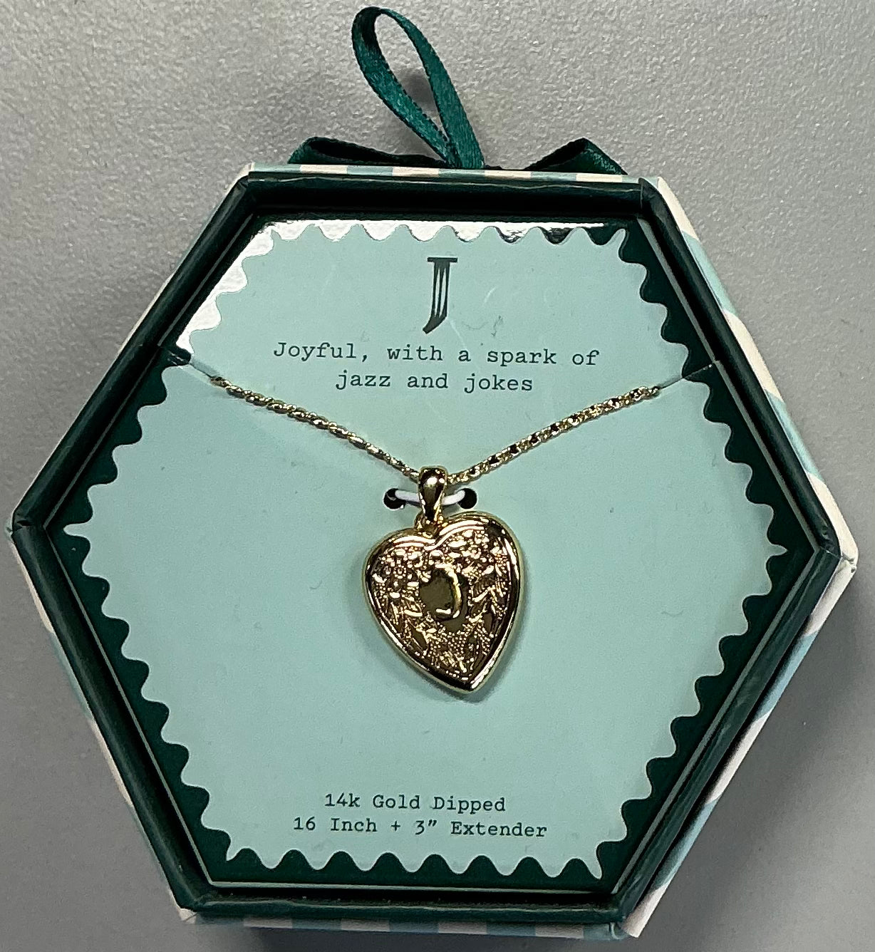 14k gold dipped heart charm initial necklace