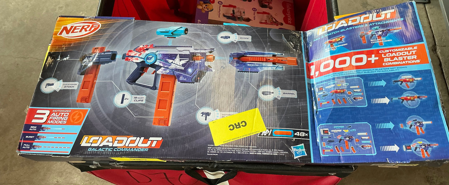 NERF loadout galaxtic commander blaster - AS IS - OPEN/DAMAGED BOX - MISSING DARTS - PICK UP ONLY