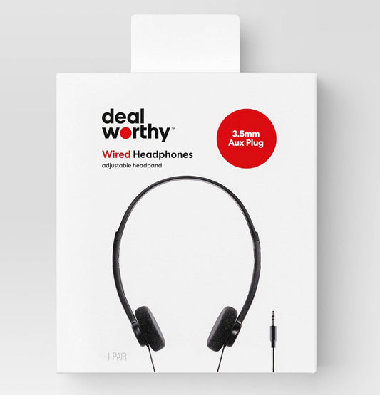 Retro on ear headphones foam cushion wired 3.5mm jack,open box-Inspected