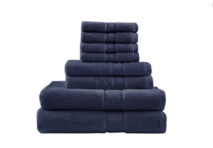 Madison Park Signature 800GSM 8 Pieces Bath Towel Set-Dark Navy
