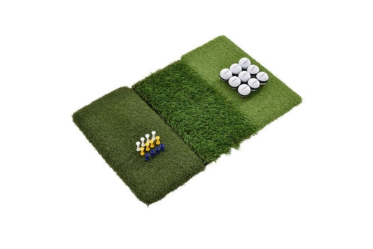 Rukket Tri-Turf Golf Hitting Mat Attack | Portable Driving, Chipping, Training