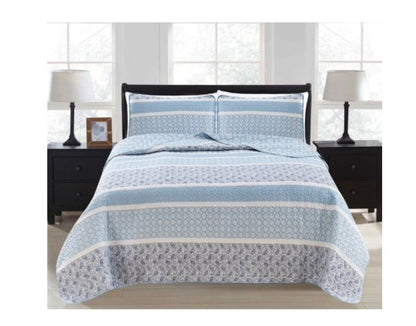 Linery Stripe Paisley Reversible Quilt Set