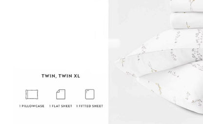 Casual Comfort 300tc Cotton Sateen Pattern 3 piece Sheet Set-White