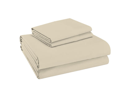 Color Sense Luxury Cotton Blend Quick-Drying 4 Pieces Sheet Set Queen-Ivory