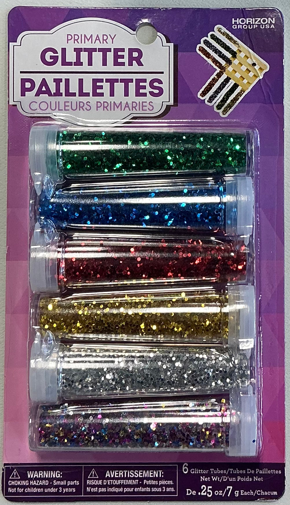 Horizon Group Go Create 6-pack glitter shakers set in primary colors (clearance)