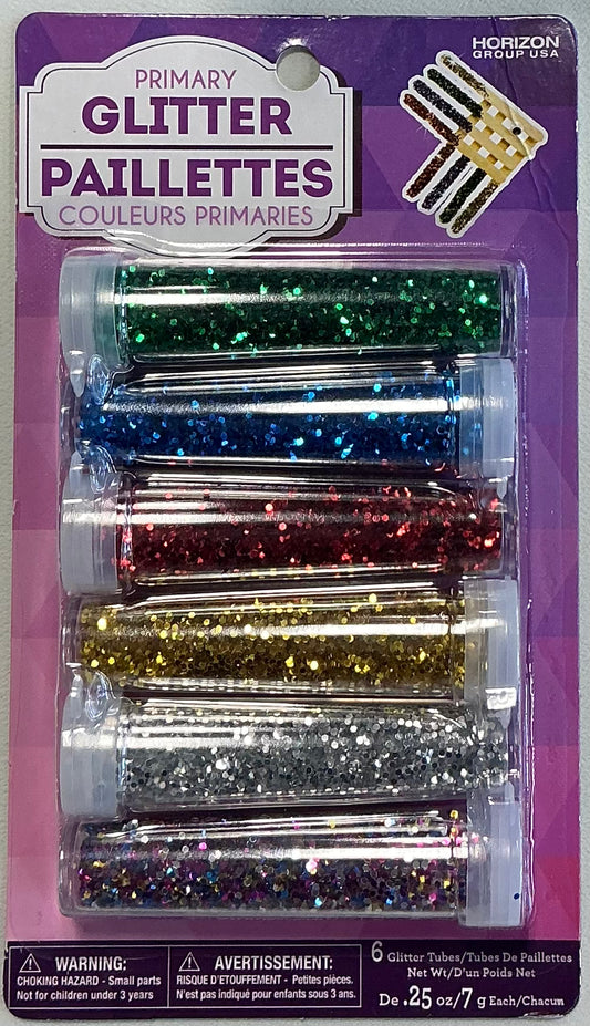 Horizon Group Go Create 6-pack glitter shakers set in primary colors