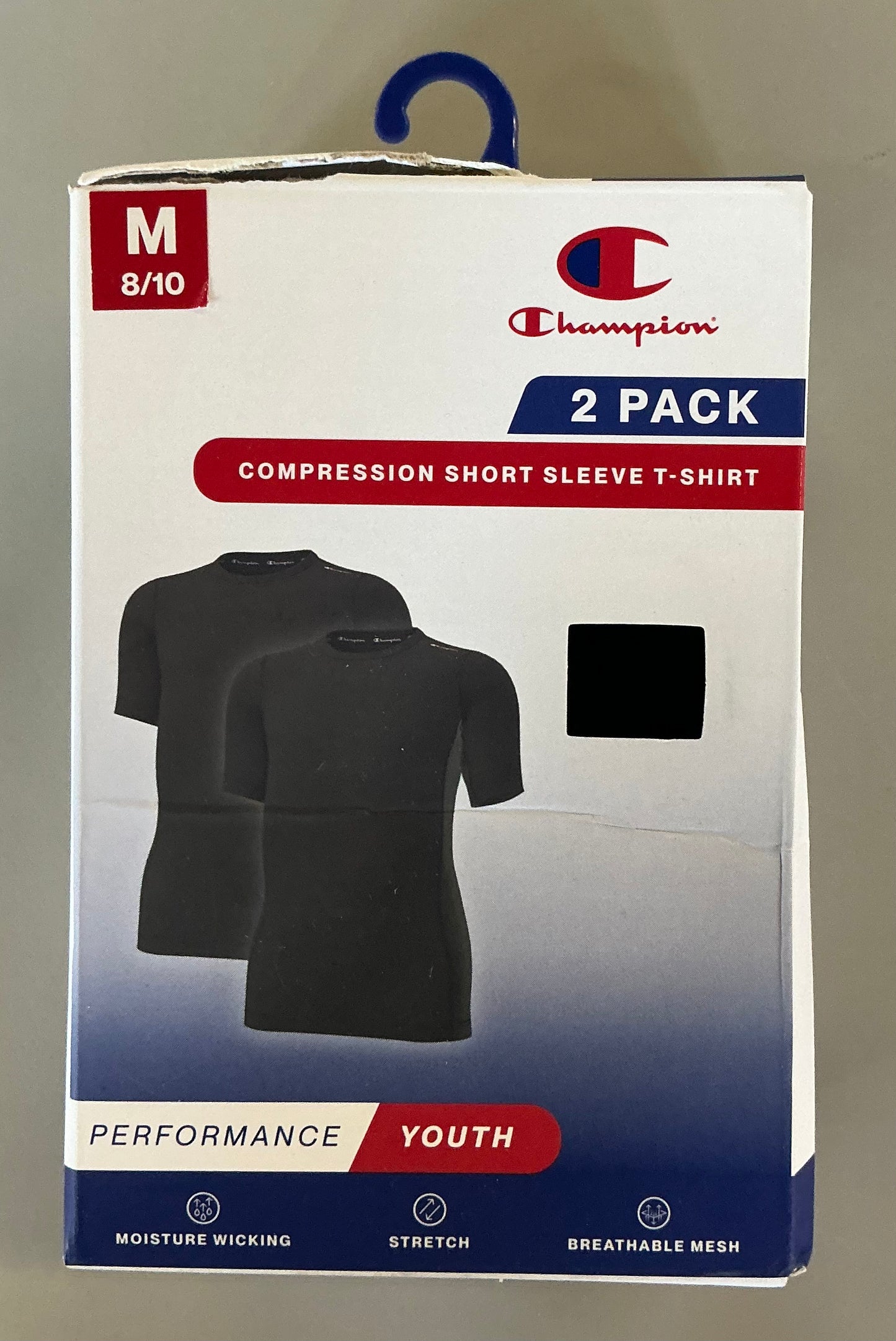 Champion youth compression t-shirt - black size M (8/10) - MISSING 1 T-SHIRT - OPEN BOX